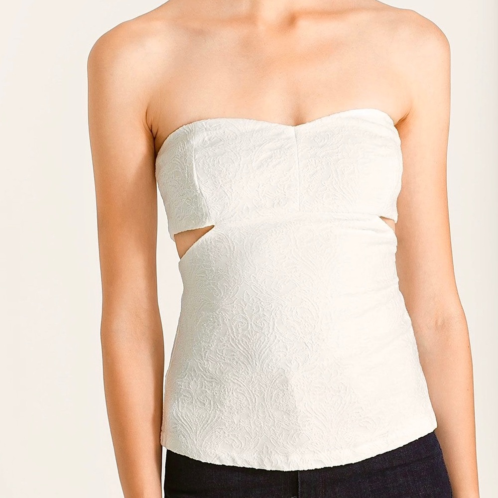 ZARA TRF Cut Out Strapless Detail Top